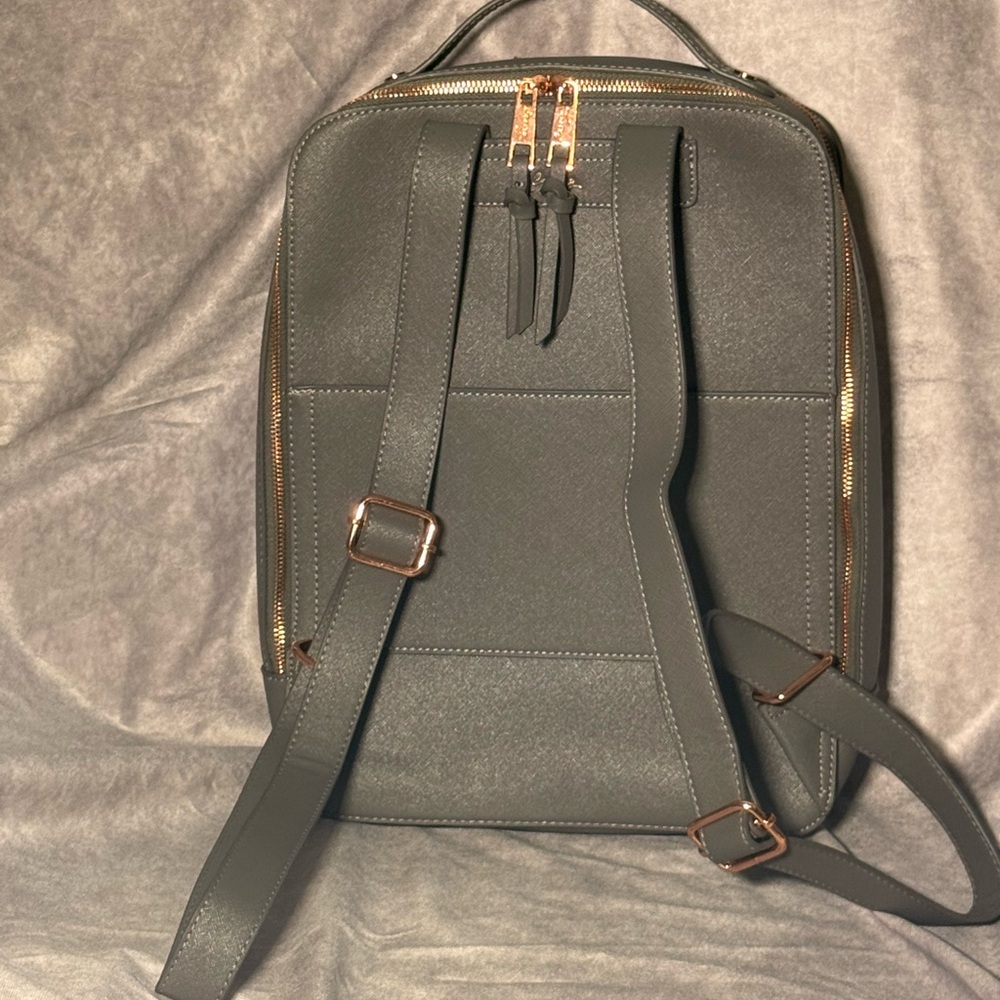 Casey Leather Gray Backpack - Picture 6 of 10